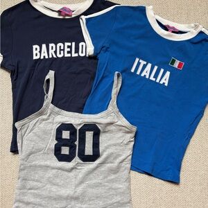Edikted Babydoll Tees - Blue, Navy, and Gray